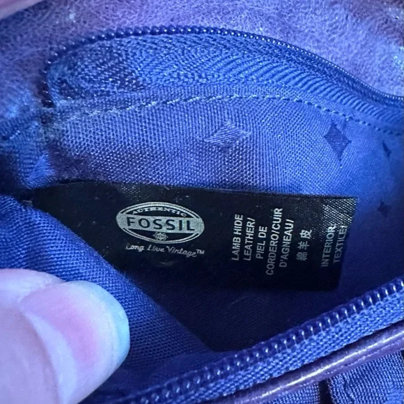 Sold Long Live Vintage Fossil Wallet Blue Lambskin - Picture 9 of 9